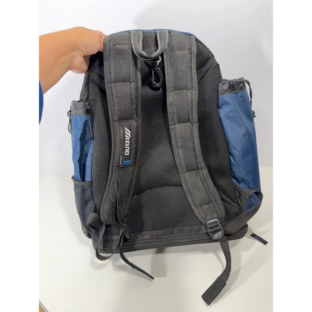 Mizuno Organizer Series Baseball Softball Backpack Navy Blue Black Gear Bag